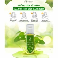 sữa rửa mặt diếp cá igreen sạch khuẩn bã nhờn dịu nhẹ giảm sưng giúp da mềm mịn se khít lỗ chân lông