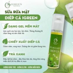 sữa rửa mặt diếp cá igreen sạch khuẩn bã nhờn dịu nhẹ giảm sưng giúp da mềm mịn se khít lỗ chân lông