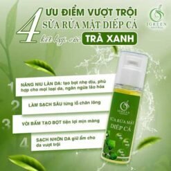 sữa rửa mặt diếp cá igreen sạch khuẩn bã nhờn dịu nhẹ giảm sưng giúp da mềm mịn se khít lỗ chân lông