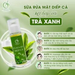 sữa rửa mặt diếp cá igreen sạch khuẩn bã nhờn dịu nhẹ giảm sưng giúp da mềm mịn se khít lỗ chân lông